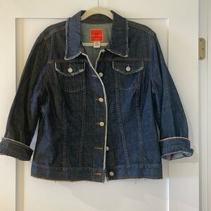 Denim Jacket with Raveled Fringe